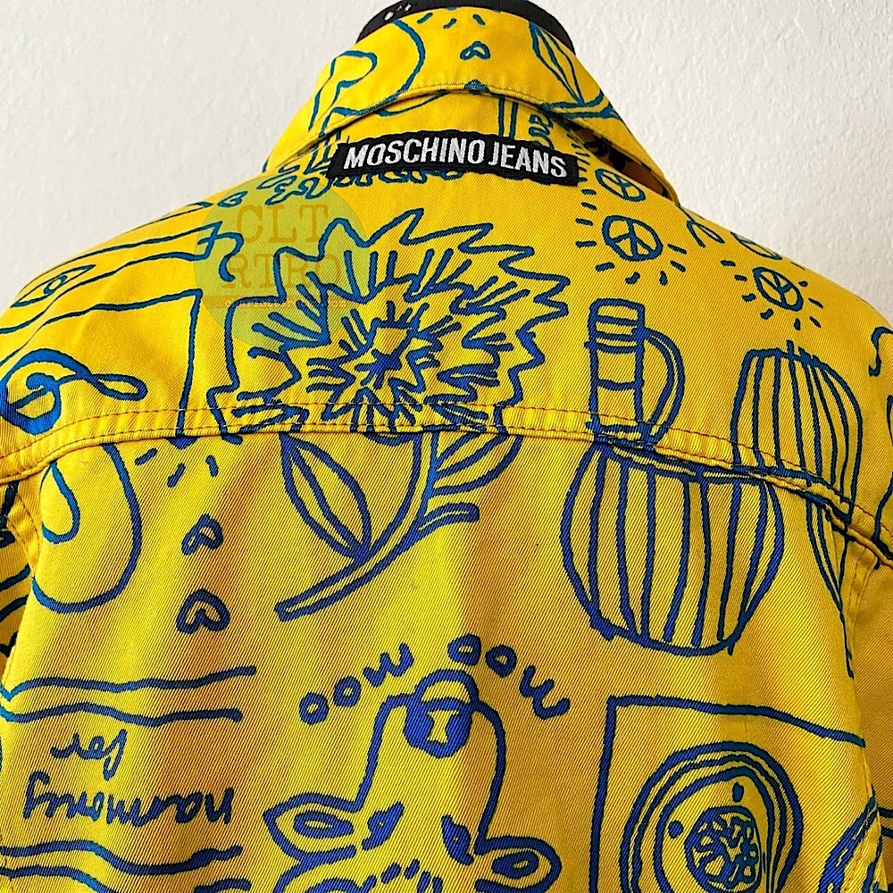 Moschino • Yellow Graffiti Denim Jacket (40) - Picture 5 of 14